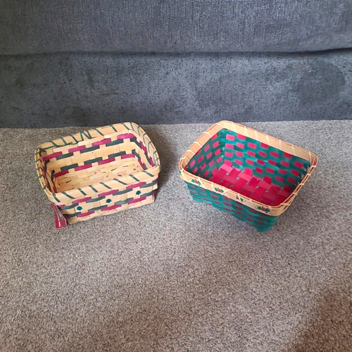 Multicolor wicker basket set - multicolor,