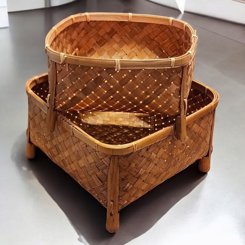 Woven bamboo basket set - bamboo,
