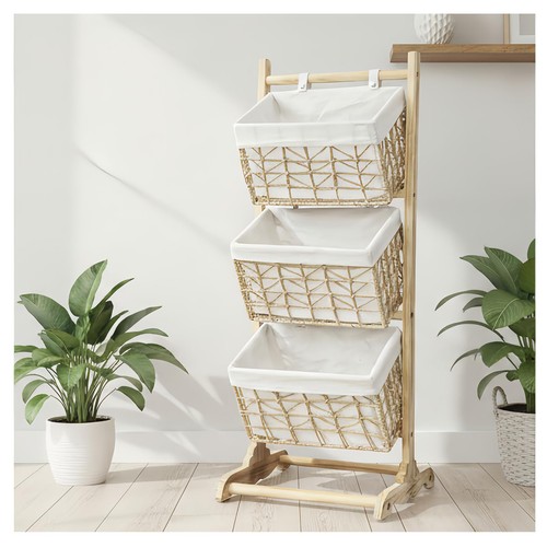 Tier basket stand wicker - 3,