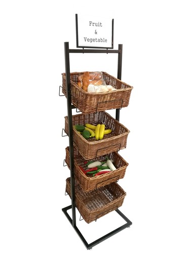 Tier basket stand - tier, wicker